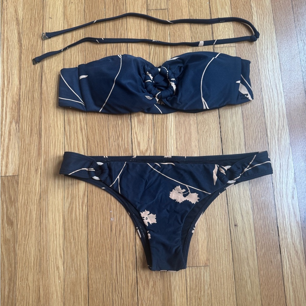Billabong Black and Tan Bikini Set